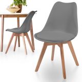 MIADOMODO Sada jídelních židlí, šedá, 2 kusy