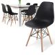 Miadomodo Sada 6 jídelních židlí s plastovým sedákem, černá