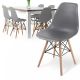 Miadomodo Sada 6 jídelních židlí s plastovým sedákem, šedá