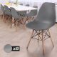 Miadomodo Sada 8 jídelních židlí s plastovým sedákem, šedá