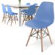 Miadomodo Sada 6 jídelních židlí s plastovým sedákem, modrá