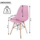 Miadomodo Sada 4 jídelních židlí s plastovým sedákem, růžová