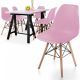 Miadomodo Sada 6 jídelních židlí s plastovým sedákem, růžová