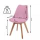 MIADOMODO Sada jídelních židlí, růžová, 8 kusů