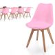 MIADOMODO Sada jídelních židlí, růžová, 8 kusů