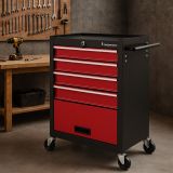 Dílenský vozík na nářadí 4 zásuvky, 61 x 65 cm, červený