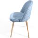 MIADOMODO Sada jídelních židlí sametové, ledová modrá, 6 ks