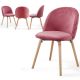 Miadomodo Sada jídelních židlí sametové, růžová, 4 kusy