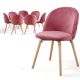 Miadomodo Sada jídelních židlí sametové, růžová, 8 kusů