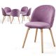 MIADOMODO Sada jídelních židlí sametové, fialové, 6 ks