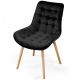 MIADOMODO Sada prošívaných jídelních židlí, černá 8 ks