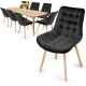MIADOMODO Sada prošívaných jídelních židlí, černá 8 ks