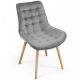 MIADOMODO Sada prošívaných jídelních židlí, světle šedá 4 ks