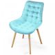 MIADOMODO Sada prošívaných jídelních židlí, tyrkysová 6 ks