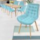 MIADOMODO Sada prošívaných jídelních židlí, tyrkysová 8 ks