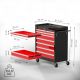 Pojízdný dílenský vozík se 7 zásuvkami a zámkem, 61 x 77 cm
