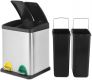 Jago Odpadkový koš na tříděný odpad 16 L, nerezový