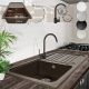 Aquamarin Granitový kuchyňský dřez, 76 x 46 cm, hnědý