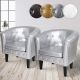 MIADOMODO Sada křesel Chesterfield, 58x71x70 cm, stříbrná
