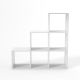 MIADOMODO Stupňovitý regál střední, volně stojící, bílý