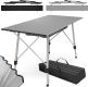 MIADOMODO Skládací kempingový stůl, 90 x 45 x 53 cm,stříbrná