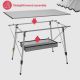 MIADOMODO Skládací kempingový stůl, 90 x 45 x 53 cm,stříbrná