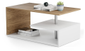 Konferenční stolek, 90 x 50 x 41 cm, bílo/hnědá