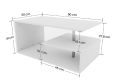 Konferenční stolek, 90 x 50 x 41 cm, bílá