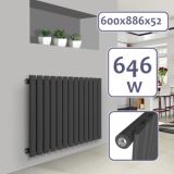 AQUAMARIN Horizontální radiátor, 600 x 886 x 52 mm