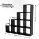 MIADOMODO Stupňovitý regál velký, volně stojící, černý