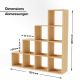 MIADOMODO Stupňovitý regál velký, volně stojící, Sonoma