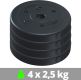 Sada závaží na činky 10 kg, plast, 4x2,5 kg, 30 mm otvor