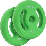 ScSPORTS Neoprenové kotouče 2x4 kg, zelené, 30/31 mm otvor