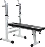 ScSPORTS Skládací posilovací lavice110x25 cm, s dip stanicí