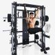 Posilovací multipress s kladkami a lavicí, vedená osa 250 kg