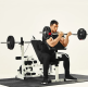 Gorilla Sports Sada posilovací lavice + nakládací set, bílá