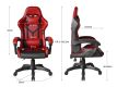 Ergonomická herní židle s polštáři na krk a záda, červená