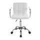 Otočná kancelářská židle s chromovanými područkami, bílá