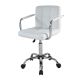 Otočná kancelářská židle s chromovanými područkami, bílá