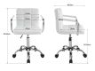 Otočná kancelářská židle s chromovanými područkami, bílá