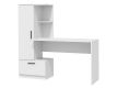 Stůl s policí a zásuvkou, 140 x 142 x 50 cm, bílá