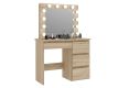 Kosmetický stolek s osvětlením, 94 cm, barva dub sonoma