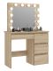 Kosmetický stolek s osvětlením, 94 cm, barva dub sonoma