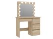 Kosmetický stolek s osvětlením, 94 cm, barva dub sonoma