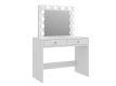 Toaletní stolek se zrcadlem a LED osvětlením, bílý, 100 cm