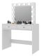 Toaletní stolek se zrcadlem a LED osvětlením, bílý, 100 cm