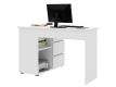 Rohový počítačový stůl se zásuvkami, bílá