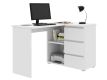 Rohový počítačový stůl se zásuvkami, bílá
