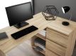 Rohový počítačový stůl se zásuvkami, barva dub sonoma
