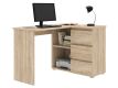 Rohový počítačový stůl se zásuvkami, barva dub sonoma